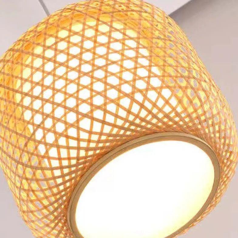 Kinesisk lanterne-pendellampe i rattan og bambus | livraina